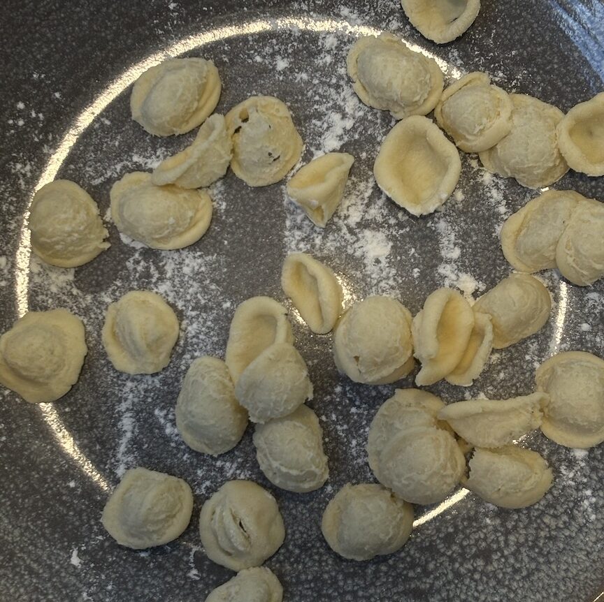 Finished orecchiette pasta