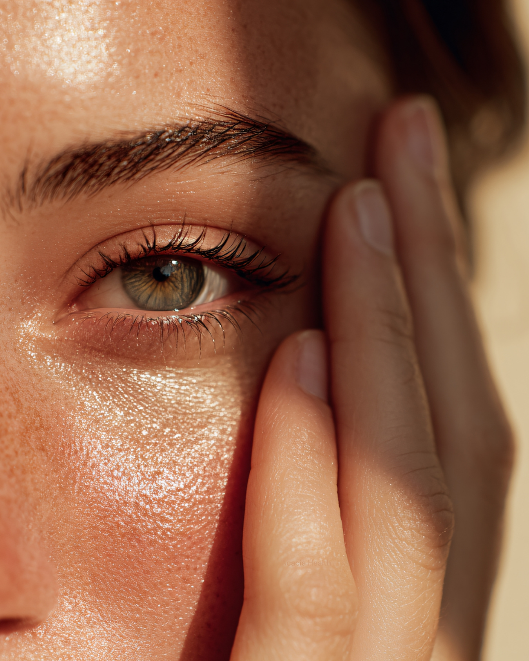 close up of woman's eyes