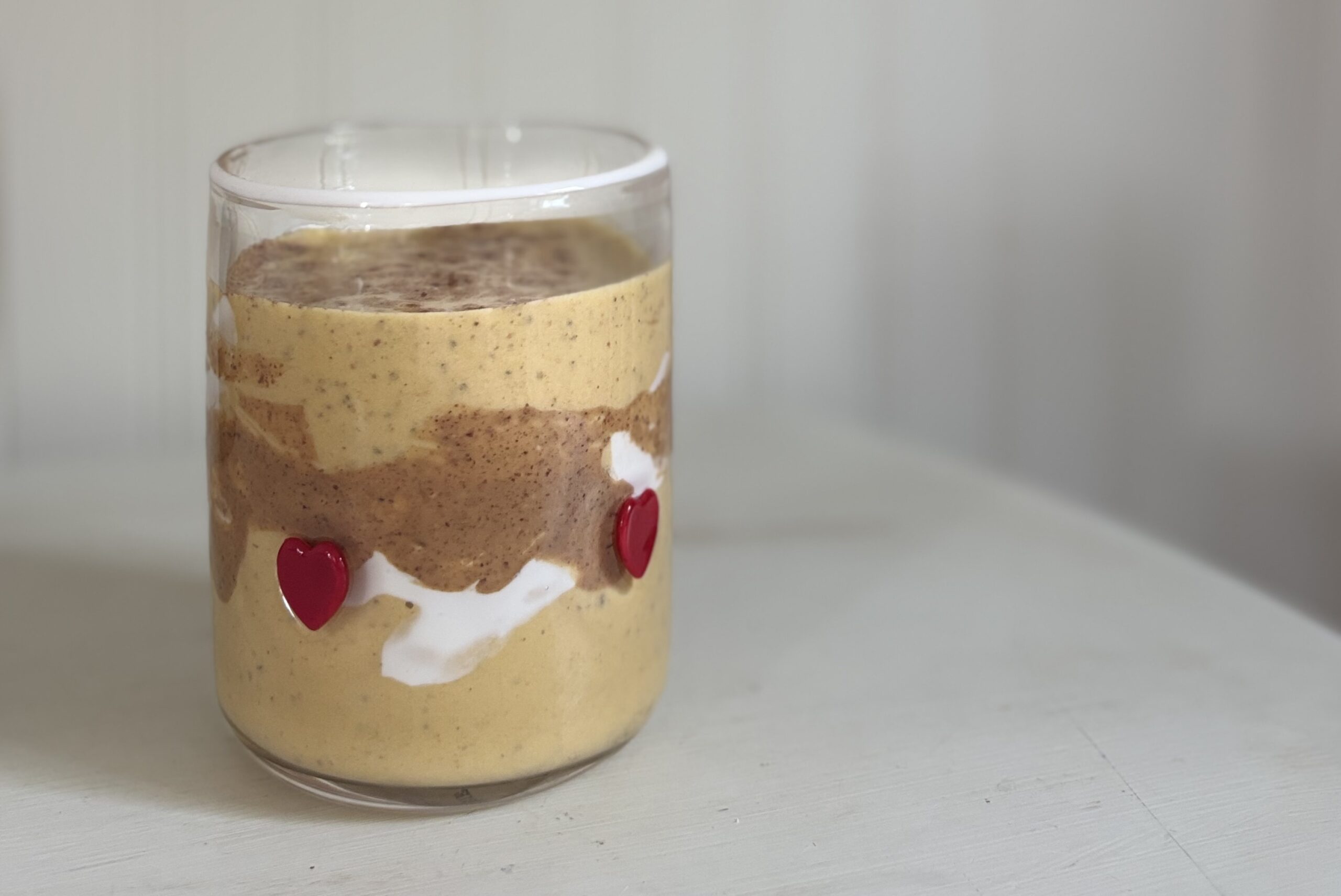 Glass of pumpkin smoothie