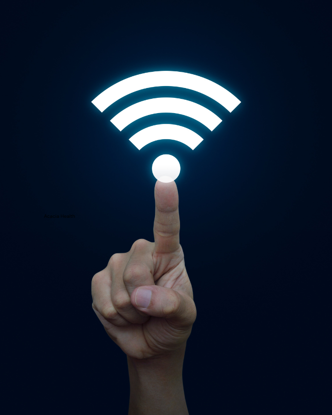 Finger pointing to the Wifi symbol