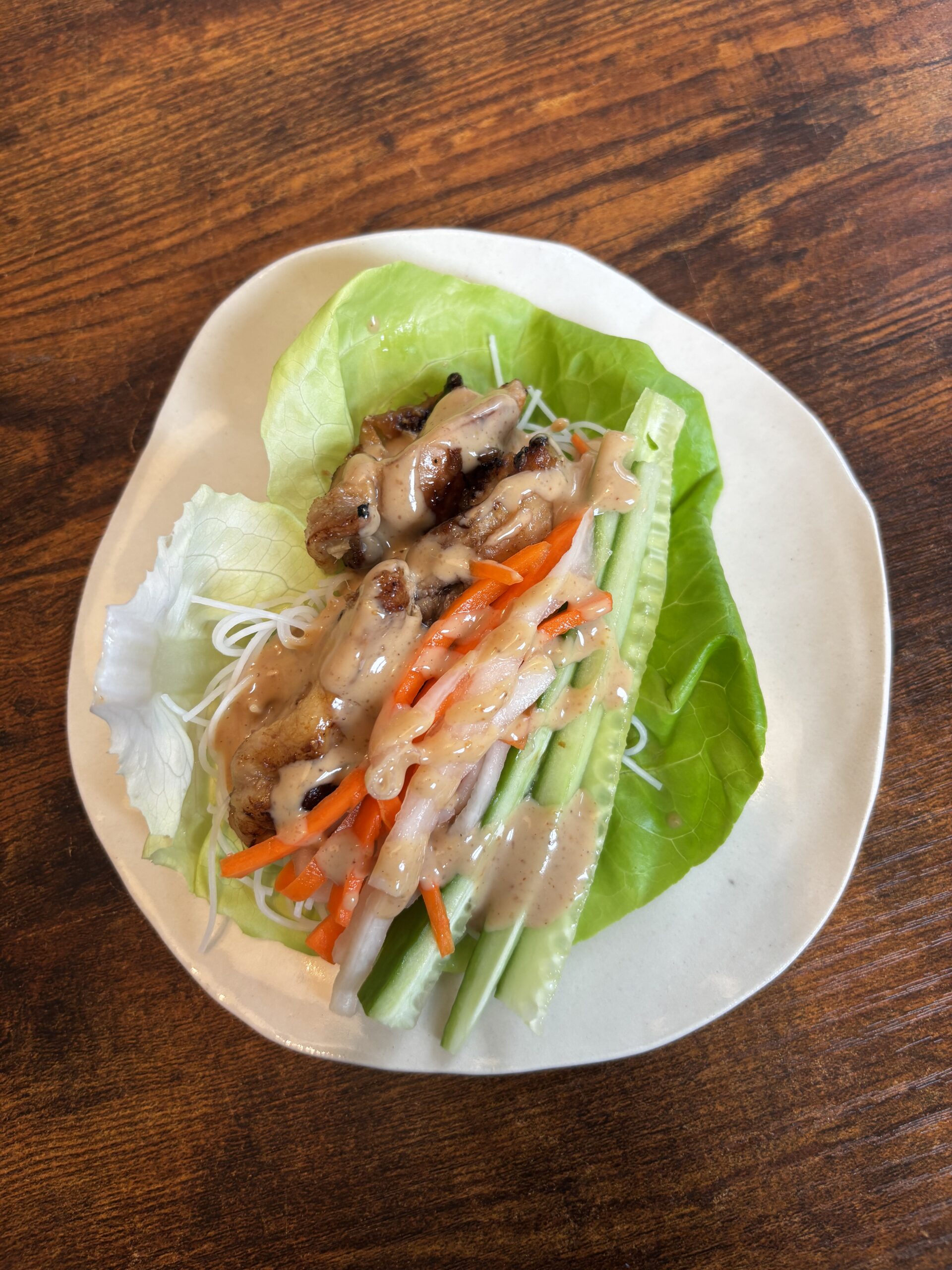 assembled thai lettuce wrap
