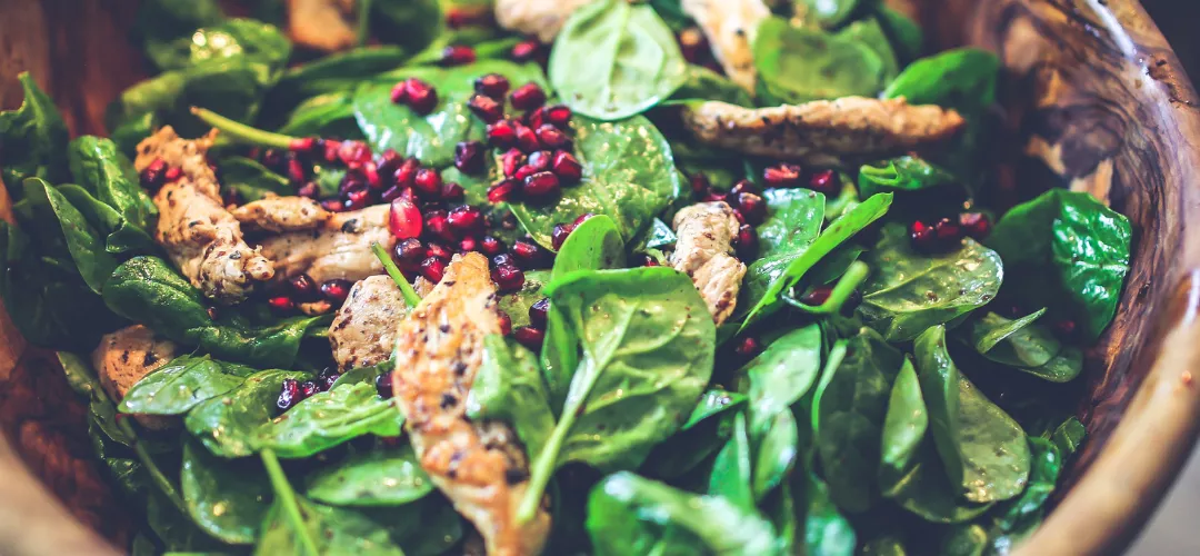 Bowl of spinach salad