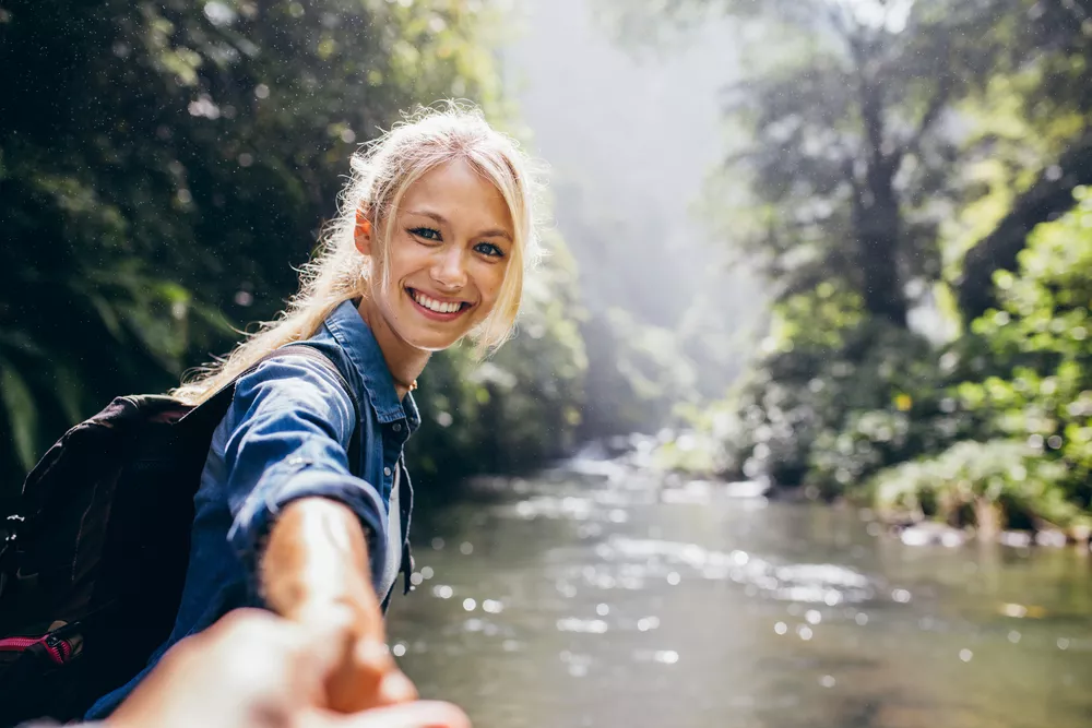 Guided through a river path