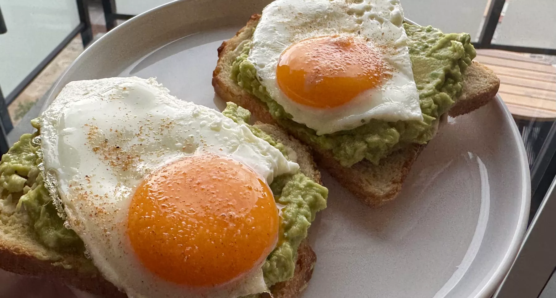 Plate of avocado egg toast
