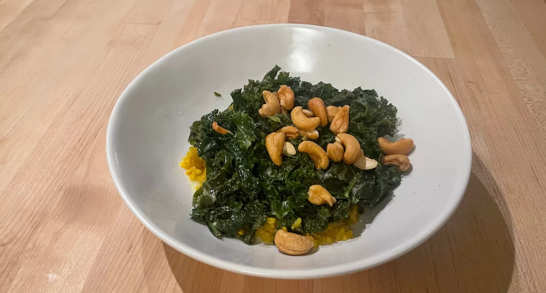 Bowl of kale turmeric rice