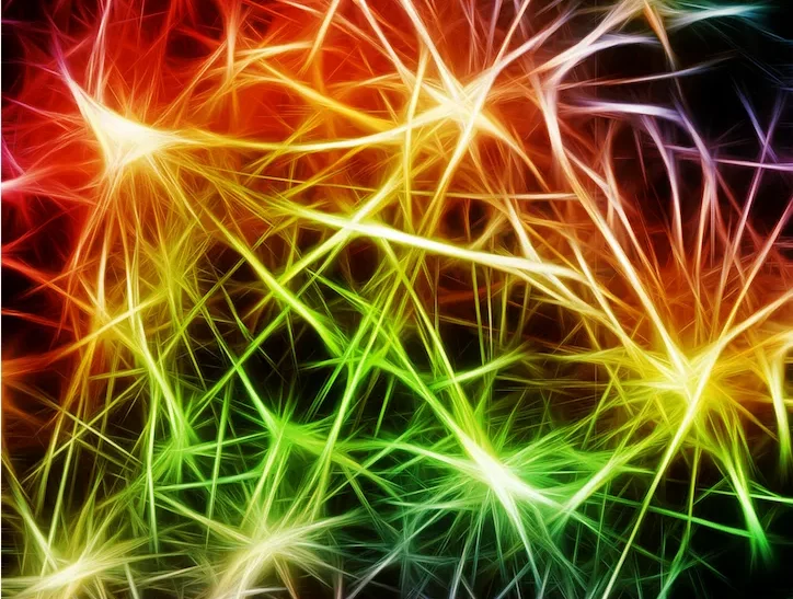 Colourful flashes representing pain