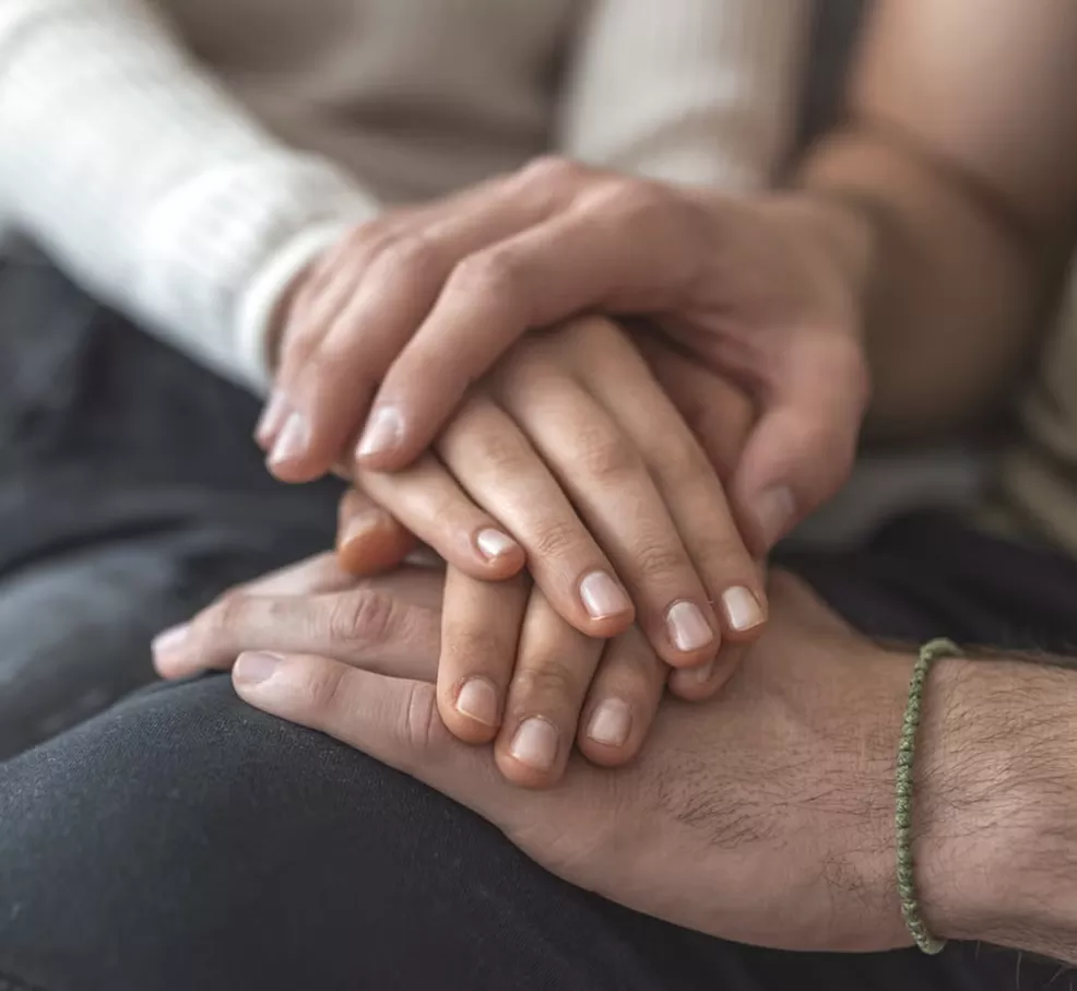 Holding hands in counselling