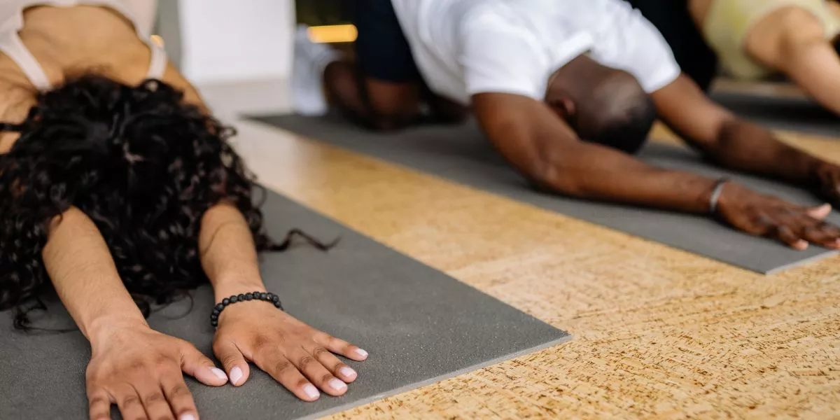 Yoga class in progress