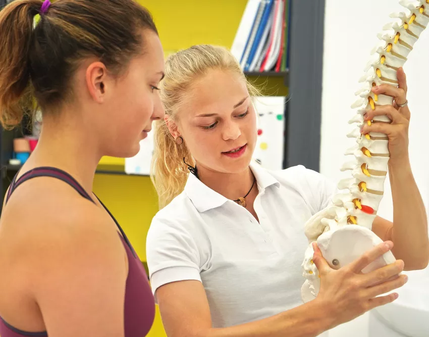 Physiotherapy displaying spinal column and nerve